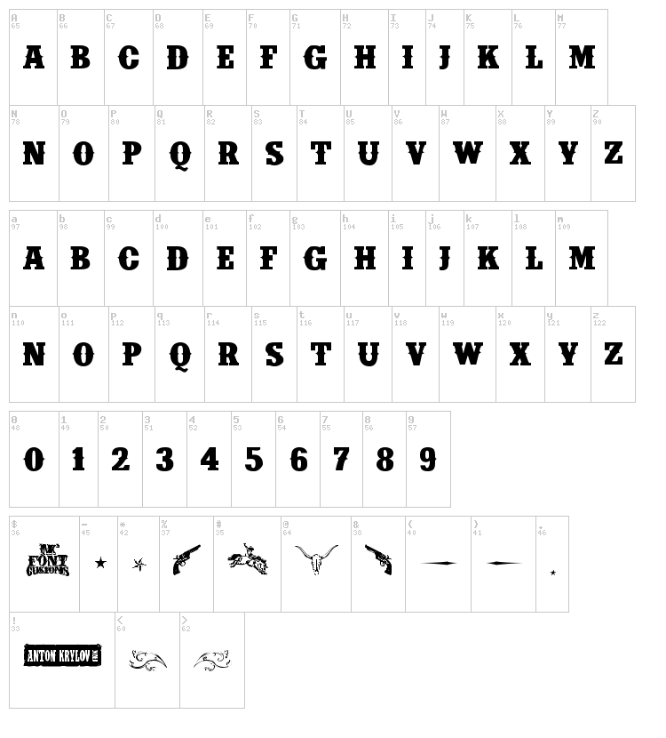 IFC Insane Rodeo font map